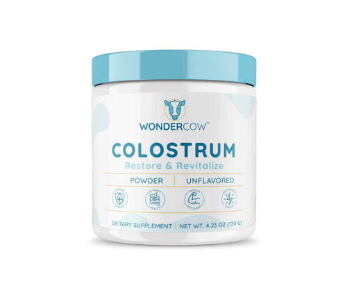 WONDERCOW Colostrum Supplement Powder for Gut Health, Immune Support & Wellness | Natural IgG Pure Whole Bovine Colostrum Superfood, Unflavored, 60 Servings